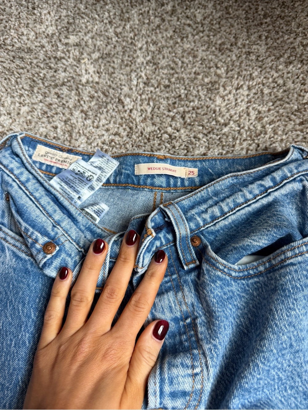Levi's Light Blue High-Rise Wedge Straight Jeans